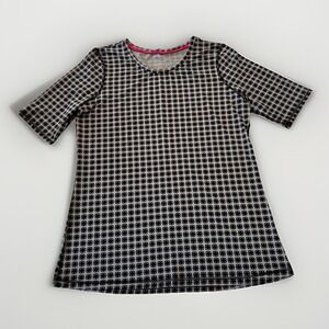 3/$25 Sale! Lands' End Women's Top Size M 10-12  Geometric Short Sleeve Stretch